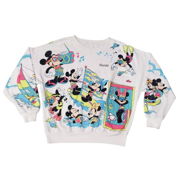 The Walt Disney Company Minnie & Mickey Vintage Long Sleeved Sweater Sweatshirt - Picture 1 of 13